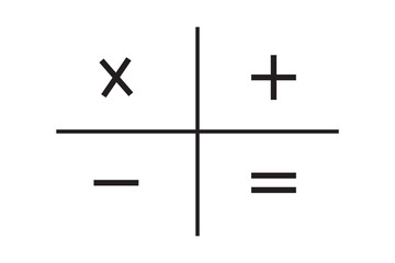 Obraz premium Plus, minus icon set. Calculator, math icon. Plus, minus, multiply, equal and divide sign. EPS 10
