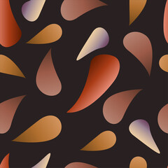 Seamless vector pattern. Drops on a dark background in brown tones