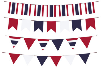 Flag of Thailand bunting vector illustration isolated on white background flat design elements for decoration png transparent background. 