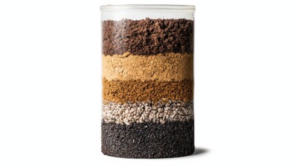 Soil Layers in a Glass Jar.