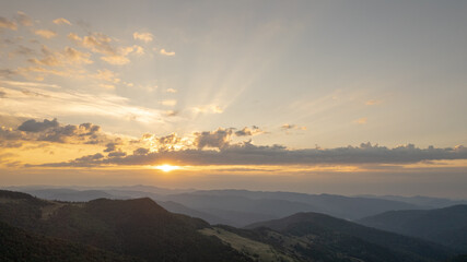 sunrise in the mountains,Romania, Lacul Vulturilor, Mălâia