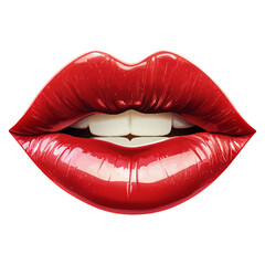 Obraz premium red kiss mark, vector illustration on a white background.
