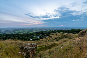 Naklejka premium View from Cleeve Hill at Dusk