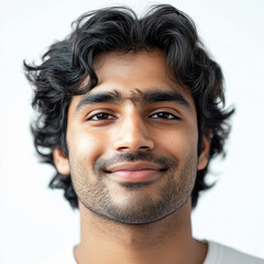 Fototapeta premium indian adult guy isolated on a white background