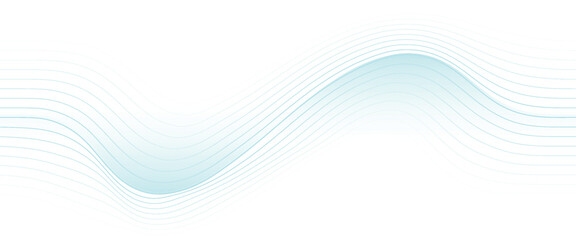 Abstract blue smooth waves on white background.Vector