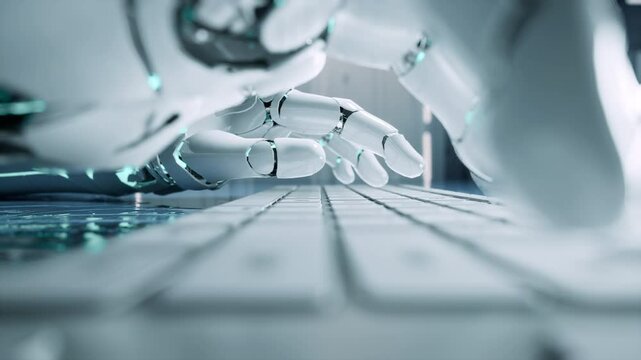 AI Robot Touching A Keyboard Extended Workshop Animation Natural Language Processing
