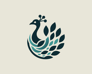 Fototapeta premium Colorful Peacock bird logo icon design vector illustration 