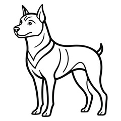 Dog line art vector on white background 