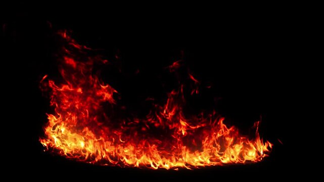 Round Bonfire.
A round fire on the intended surface. Transparent background.