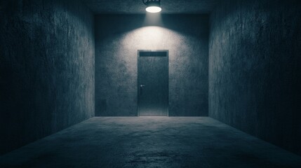 Obraz premium Dark Room with a Doorway.