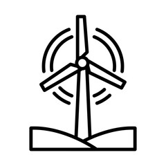 Wind Power line icon
