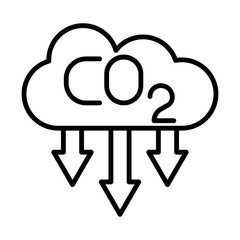 Green House Gas Reduction line icon