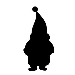 gnome silhouette, vector on white background
