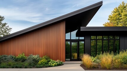 Contemporary home design showcasing the seamless integration of sustainable materials for eco-friendly living.