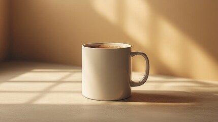 Elegant White Mug Mockup on an Isolated Background Ideal for Branding and Marketing Purposes with Versatile Applications
