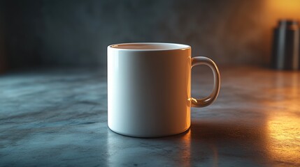 Blank Mug Mockup on Isolated White Background for Custom Designs and Branding Projects with a Versatile Usage in Marketing Materials