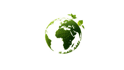 Obraz premium World sustainable future made in green eco friendly concept in the earth globe with white background. Generative AI