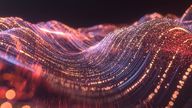 Futuristic Digital Wave of Innovation - Ultra-Detailed 3D Render Illustration Conveying Excitement and Modernity for Electronic Devices