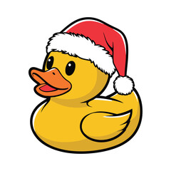 Rubber Duck in Santa Hat Illustration