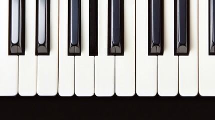 Naklejka premium Elegant Close-Up of Piano Keys in Black and White