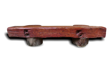 wooden. stump chair isolated on white background. This has clipping path.