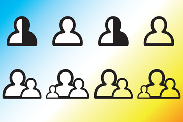 Icon. Human silhouette. A simple illustration for social media. Anonymous user.