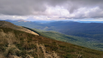 Landscape of Bieszczady Mountains.