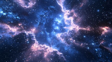 Fototapeta premium Cosmic Abstract 3D Render Background with Glowing Celestial Bodies for Unique Electronic Presentations