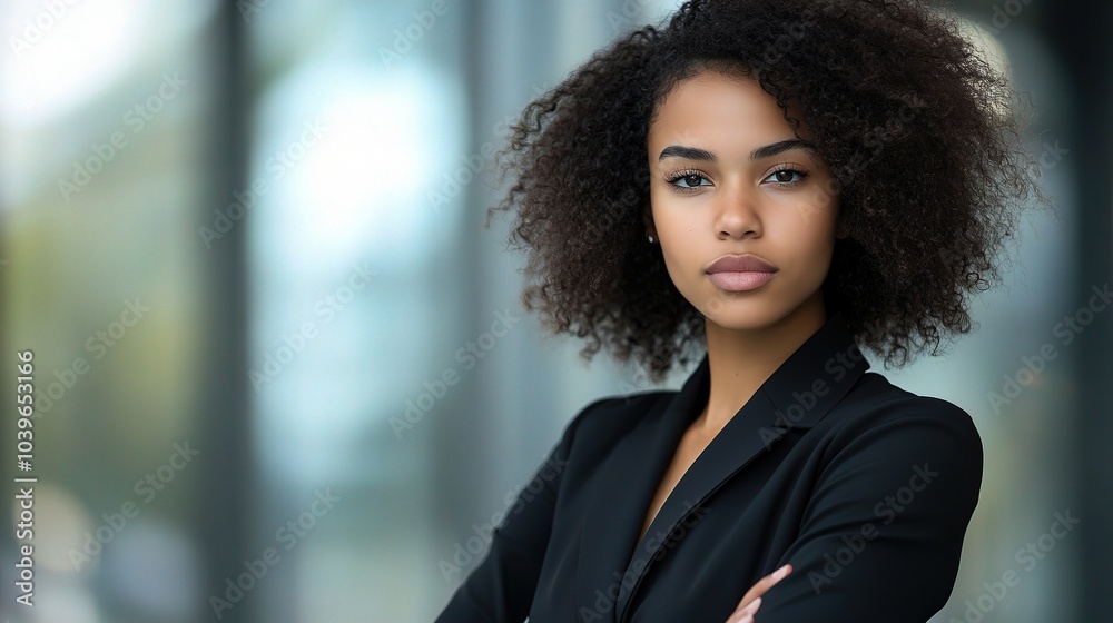 Poster Confident Portrait of Young Woman in Urban Setting