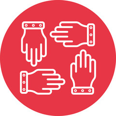Obraz premium Teamwork Hands line circle icon