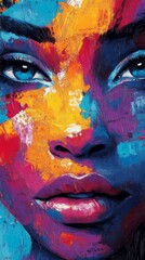 The aspect ratio of 9:16 suggests a portrait orientation. Let me adjust the abstract artwork to fit that ratio. I'll create an abstract piece with the vibrant, saturated colors you're asking for,.
