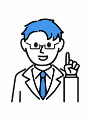 白衣を着た説明する医者