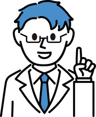 白衣を着た説明する医者