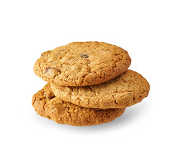 Cookie with chocolate style isolated white background.