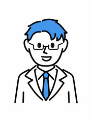 白衣を着た説明する医者