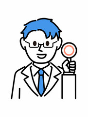 白衣を着た説明する医者