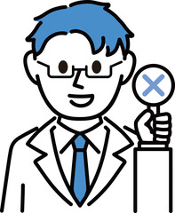 白衣を着た説明する医者