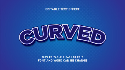 Editable curved stylish text effect in modern 3d style