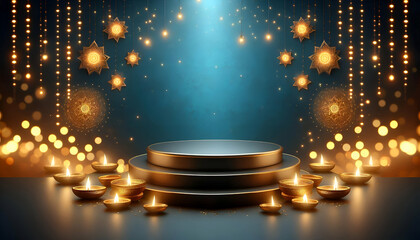 Obraz premium Happy Diwali Celebration Background. Happy Diwali Social Media Post design Template.