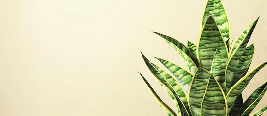Sansevieria plants purify the air removing pollutants with copy space image