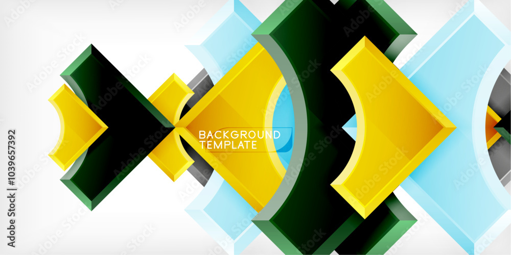 Poster Geometric design abstract background - circles and triangles