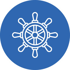 Obraz premium Boat Navigation line circle icon