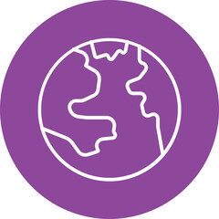 World Map line circle icon