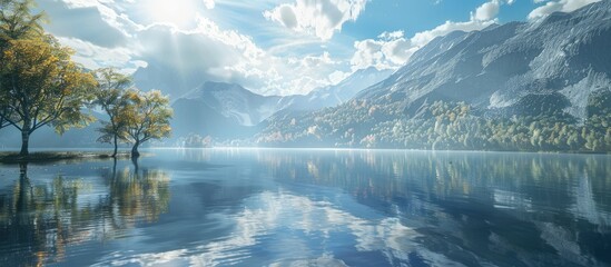 Naklejka premium Ipomoea plants including morning glory with lush vines and leaves creating a picturesque copy space image