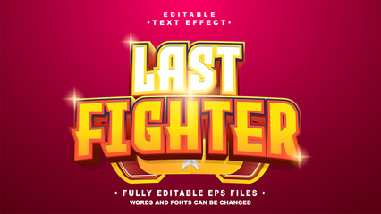 editable last fighter text effect.typhography logo