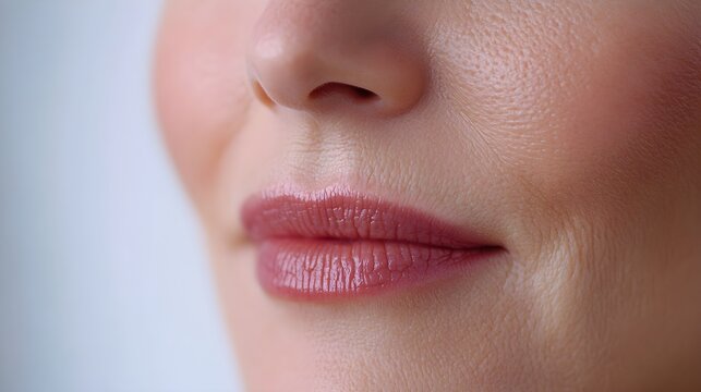 Create a time-lapse video documenting the reduction of fine lines around the mouth after a series of anti-aging treatments, showing clear before-and-after results