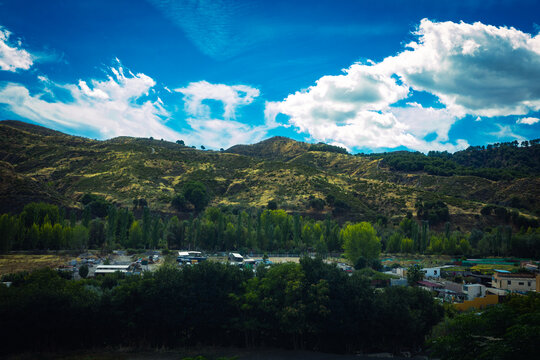 mountains and clouds
