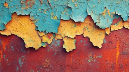 Colorful Peeling Paint on Surface Texture