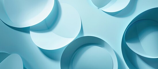 Product presentation featuring paper cutouts and shadows on a light blue backdrop with a copy space image available for text insertion