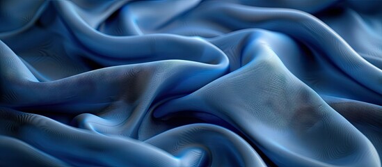 Obraz premium Wrinkled blue fabric with a unique abstract pattern suitable for wallpapers and backgrounds featuring copy space image